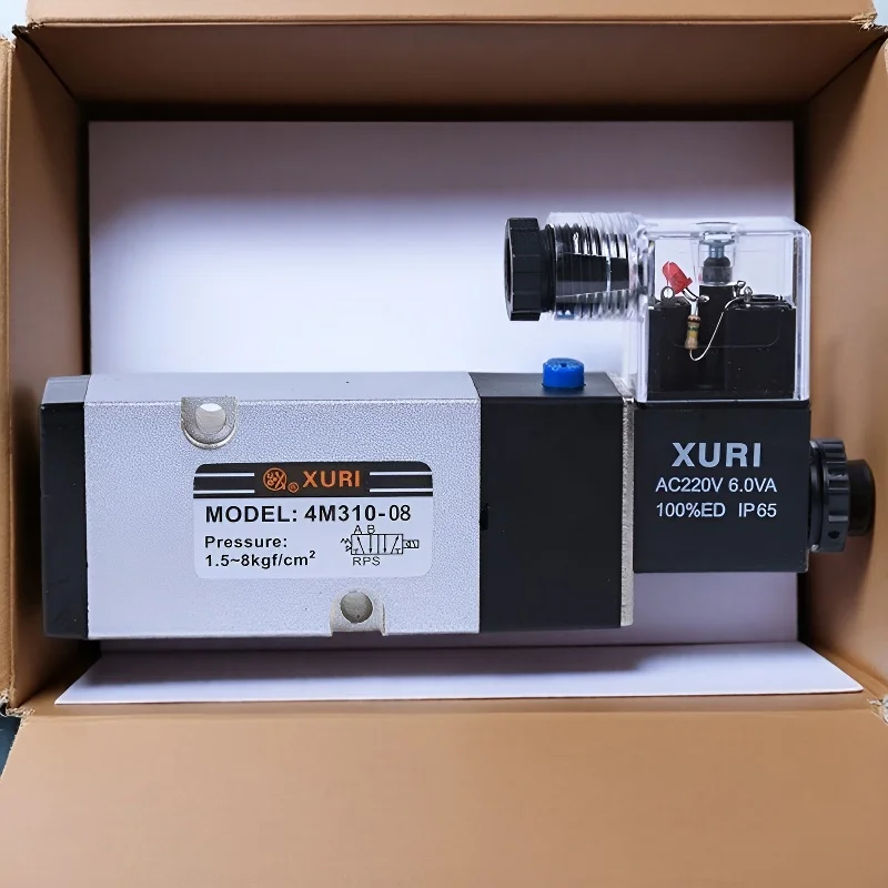 Тип Airtac Двухпозиционный пятипортовый электромагнитный клапан для поверхностного монтажа4M310-08Пневматический направляющий клапанDC24V/AC220v