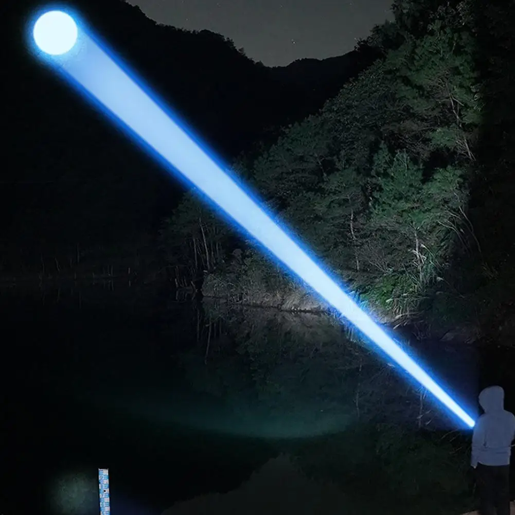 Linterna potente con pantalla Digital Powet, linterna telescópica con Zoom portátil, linterna de emergencia impermeable para exteriores U4j3