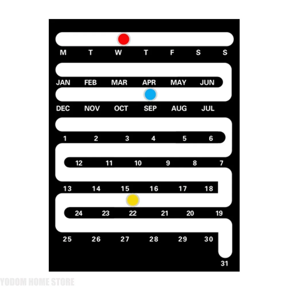 Nordic Style Acrylic Wall-Mounted Calendar Creative Desktop Home Ornament Perpetual Calendar New Year's Gift view 6