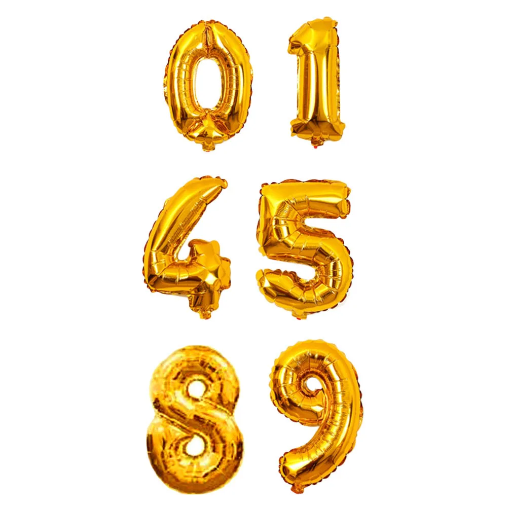 

10pcs 16 Inch Digital Number Golden Foil For Party Wedding Decoration Number Balloons Foil Balloons Party Supplies