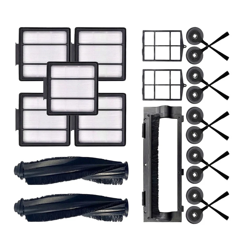 Compatible Replacement Kit for Shark For ion Robot RV850 R75 Featuring Main Brush Filter Brush Cover and Side Brushes
