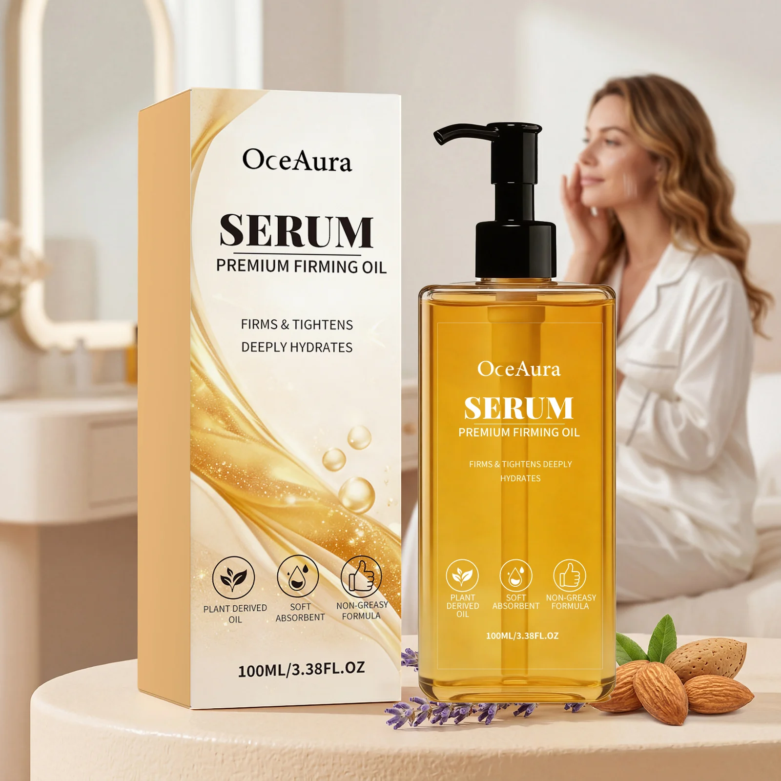 Aceite Reafirmante Corporal, Reduce Líneas Finas, Absorción Rápida, Nutritivo, Hidratante, Rejuvenecedor de la Piel, Anti-Flacidez, Aceite para Masaje Corporal, Cuidado de la Piel