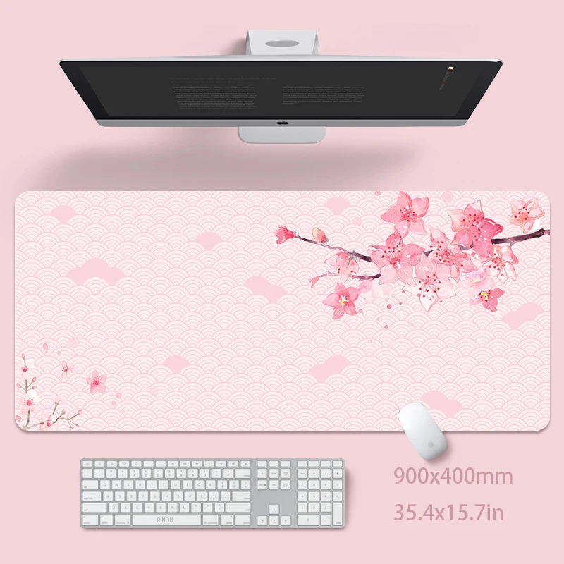 

Cherry Desk Mats Gamer Mousepads Sakura Mouse Pads Office Desk Pad Large Mousepad Mouse Mat For Computer Table Carpet Mousepads