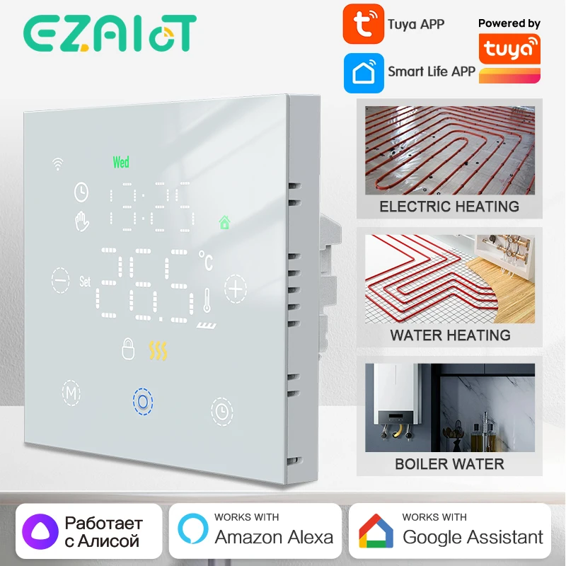 Smart Thermostat Tuya WiFi for Water/Electric Floor Heating Gas Boiler Remote Temperature Controller Alexa Google Yandex Voice