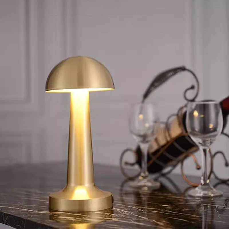 Round Headed Retro Table Lamp Metal Touch Decor for Bar Coffee Table Restaurant Decor Light Desk LED Rechargeable Night Lights image 4
