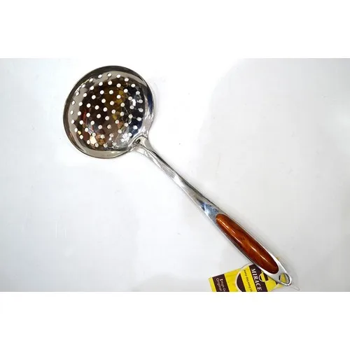 Evvehediyelikeşya Steel Brown Frying Tong Strainer Oil Colander 15 cm