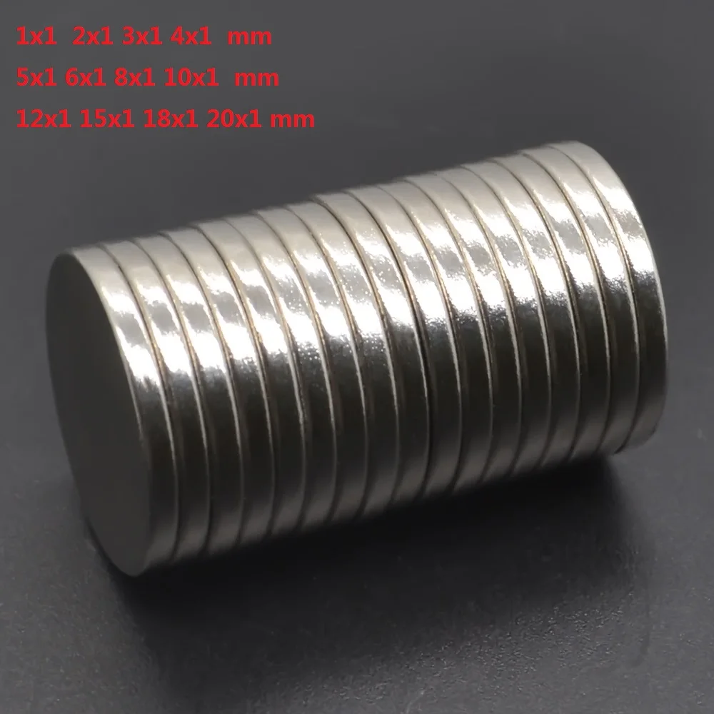 

1mm Thick Super Strong Magnets NdFeB Neodymium Thin Small Disc Magnet Permanent N35 Dia 1/2/3/4/5/6/8/10/12/15/18/20mm