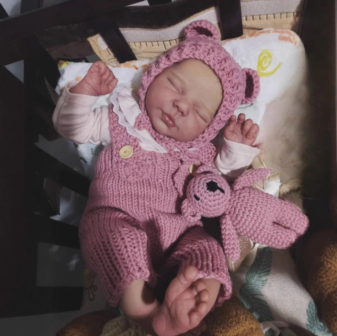 Poupée Reborn Valentina réaliste de 20 pouces, avec Expression du sommeil paisible, Collection de mode faite à la main, cadeau de noël parfait pour les enfants