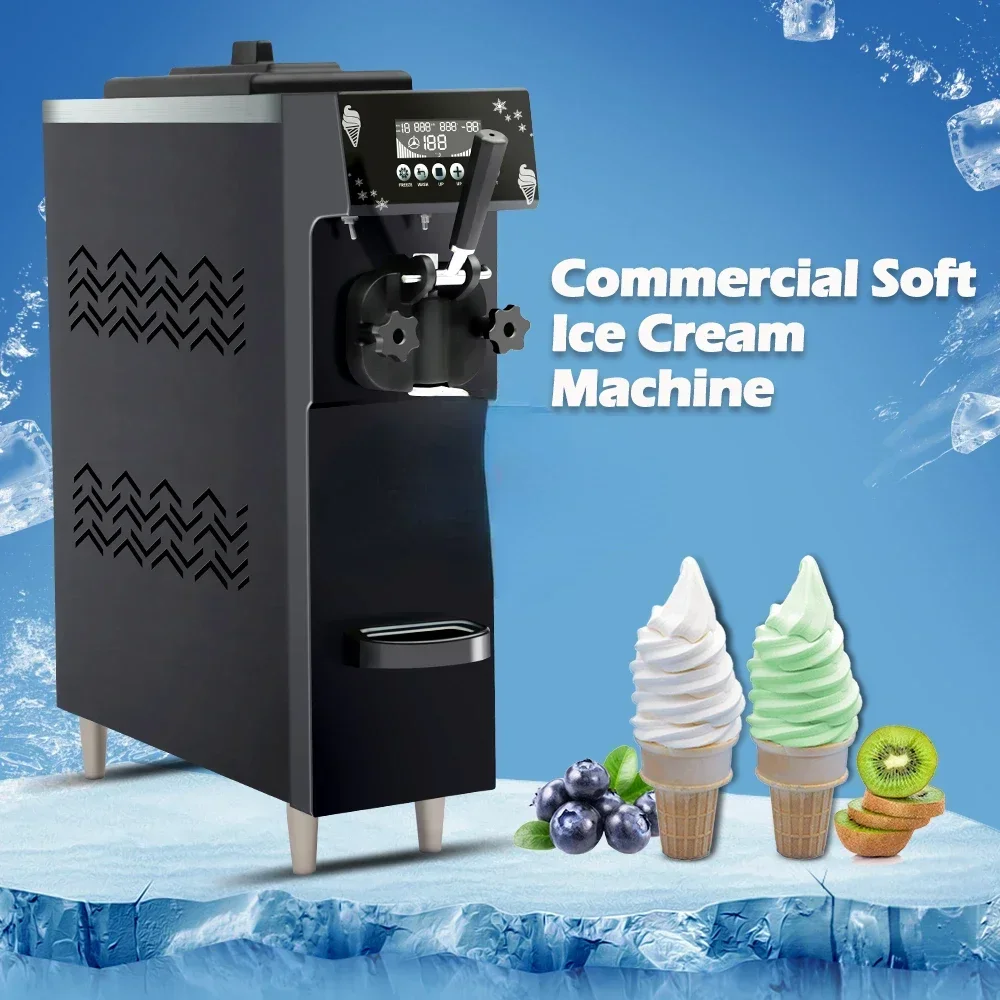 Wholesale Popular Price LCD Display 4.5L Hopper Capacity Rainbow System Table Top Soft Serve Ice Cream Machine Hot sales