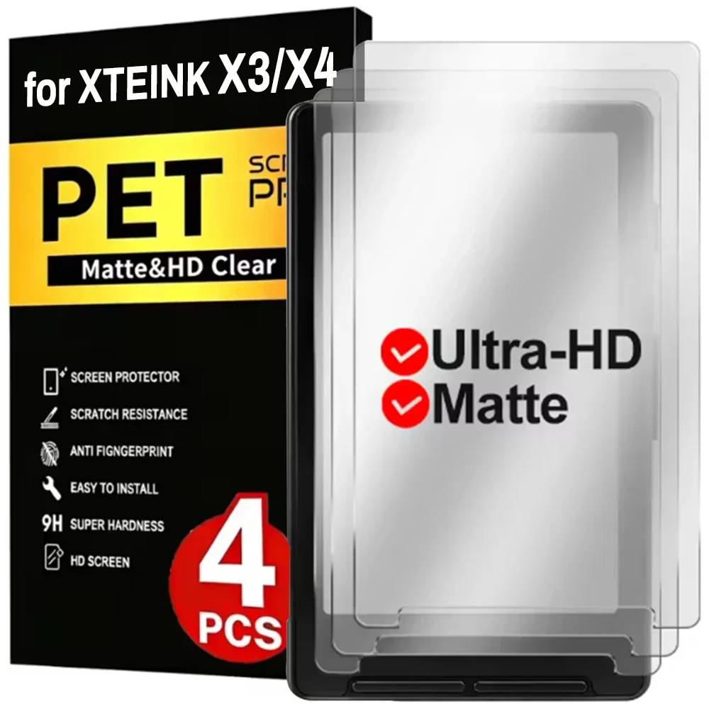 1-4pcs Soft PET Full Cover Protective Films for XTEINK X3 X4 Matte&HD Clear Anti-glare Screen Protector for XTEINK X4 E-reader