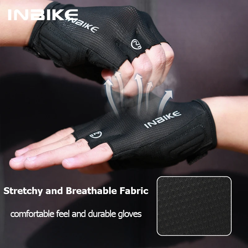 INBIKE Men\'s Cycling Gloves Half Finger Summer MTB Gloves Shock-absorption Mountain Bike Gym Sports Gloves Cycling Accessories