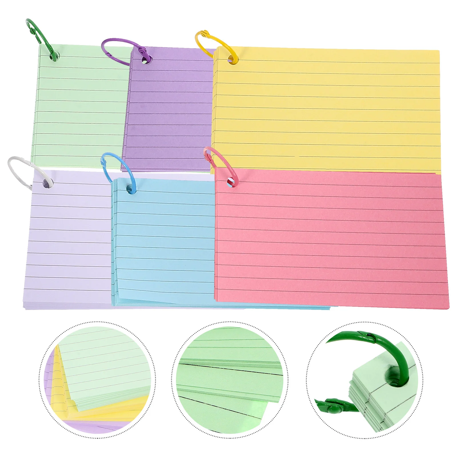 100 pcs Index Card Notes Blank Flashcards Memory Office Learning Pre Hole Punched Lined Cards Supplies Planner Travel Diaries