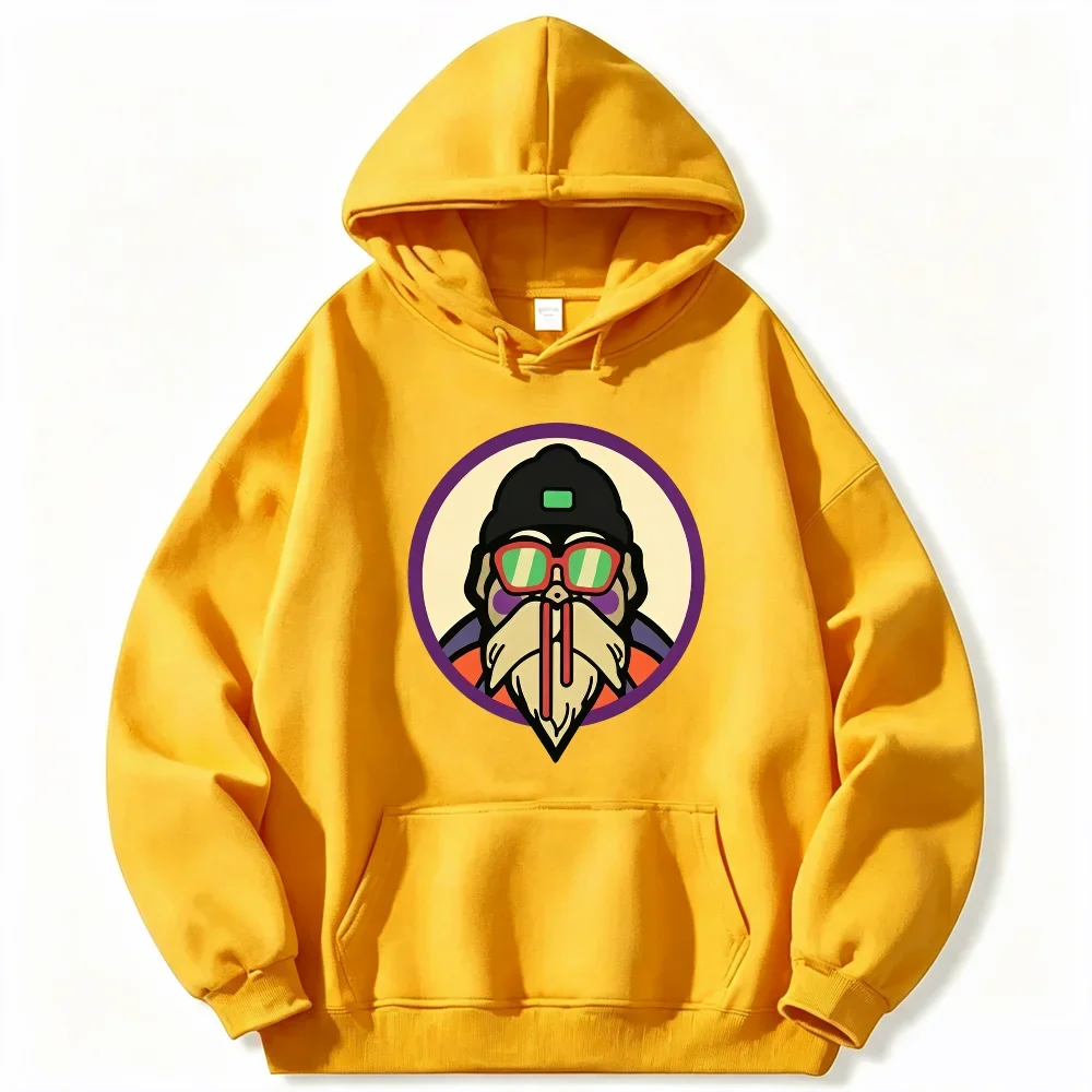 Dragon BallMaster RoshiCircle Portrait HoodieColorful Master Roshi Front Print Anime Manga Fan Casual Pullover Hooded Sweatshirt