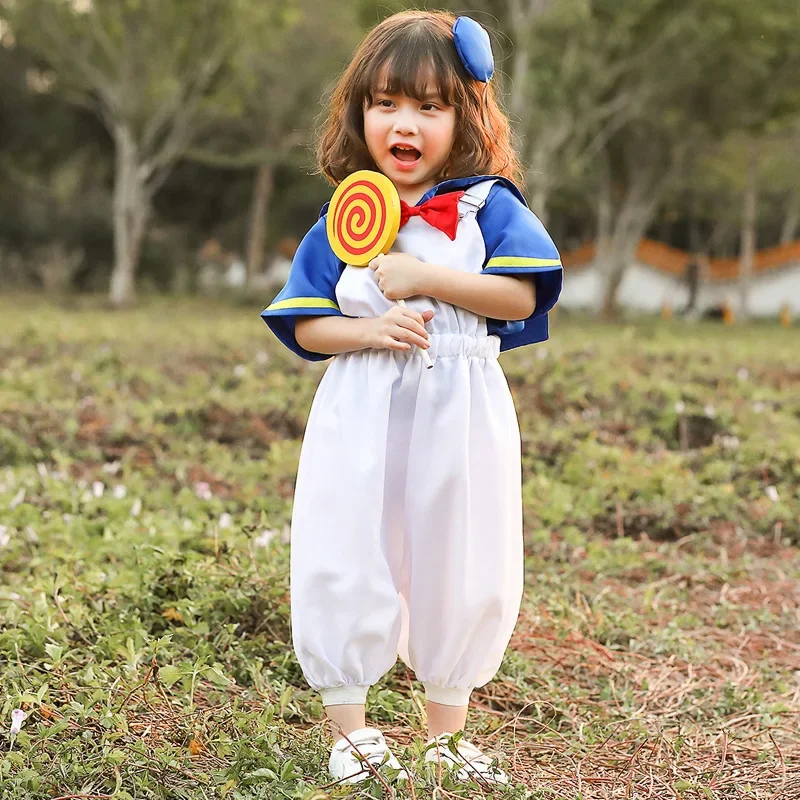 Kinder Mädchen Japanisch JK Marine Seemann Ente Anzug T-Shirt Overall Hut Set Kinder Halloween Rollenspiel Dress Up Cosplay Kostüm