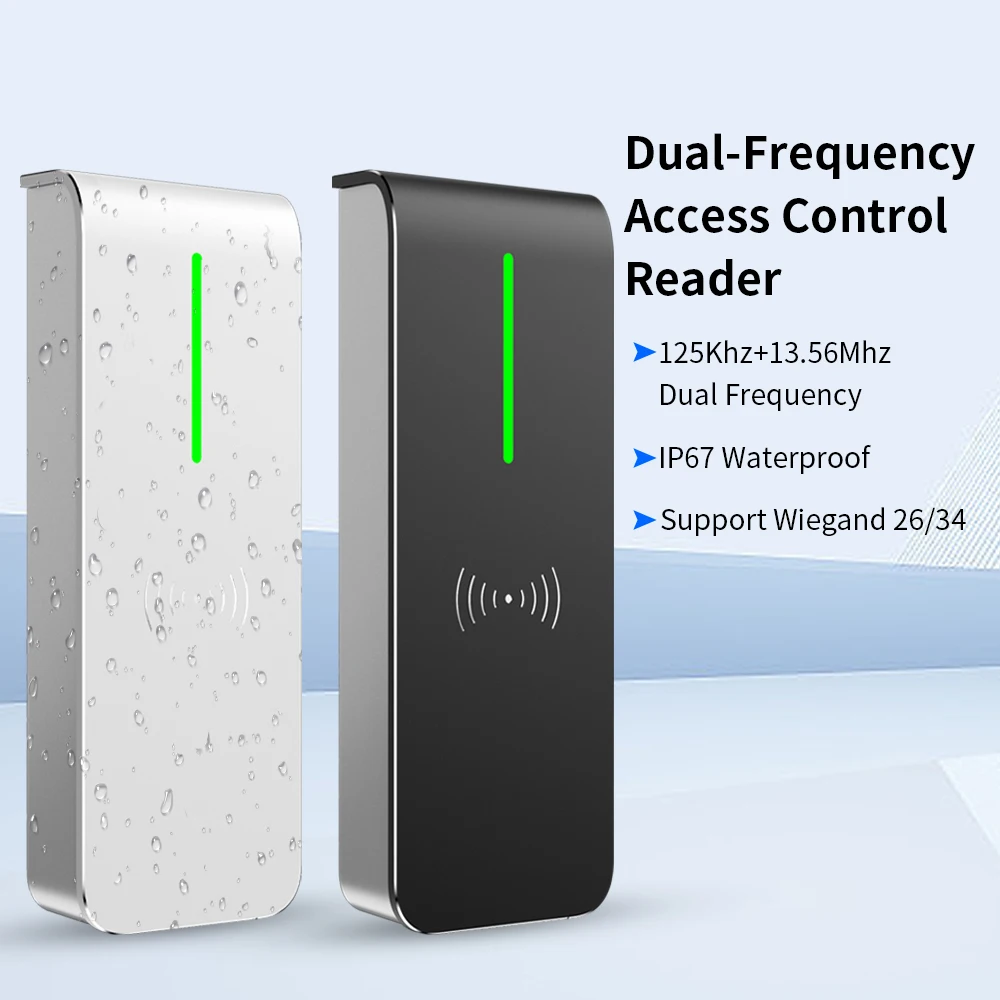 

AN90R IP67 Waterproof Wiegand 26/34 Output 125Khz+13.56Khz RFID Proximity Card Reader Access Control Slave Reader D0 D1