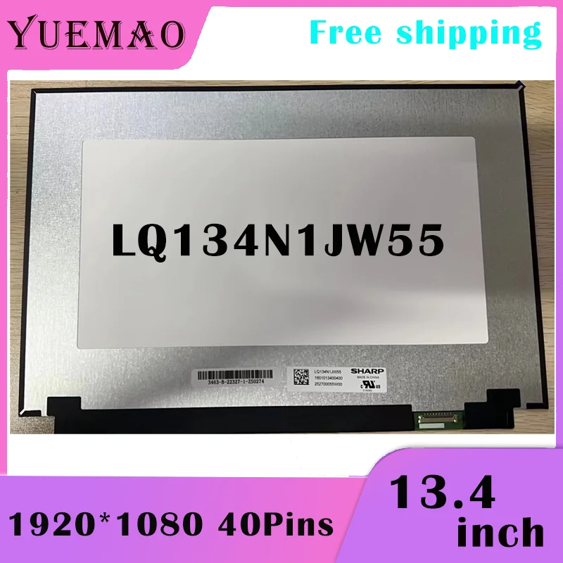 

13.4" Laptop FHD LCD Screen LQ134N1JW55 1920x1080 40pins Display Matrix New Replacement LQ134N1JW55