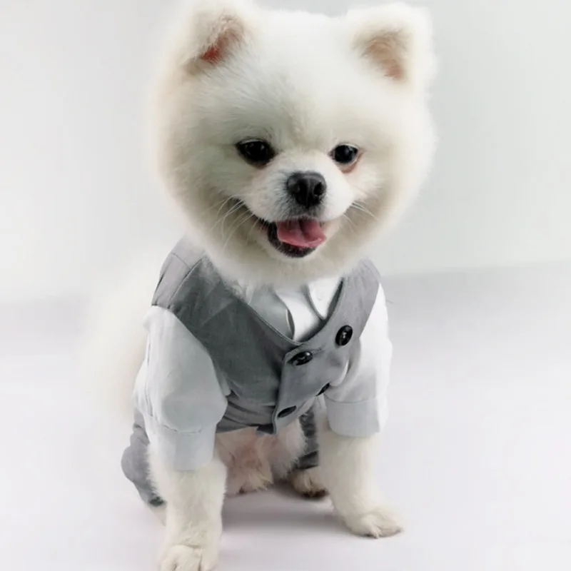 Pet Dog Shirt Suit Clothes Pets Formal Tuxedo Suit For Small Medium Dogs Cats Gentleman Pets Wedding Birthday Party Costume