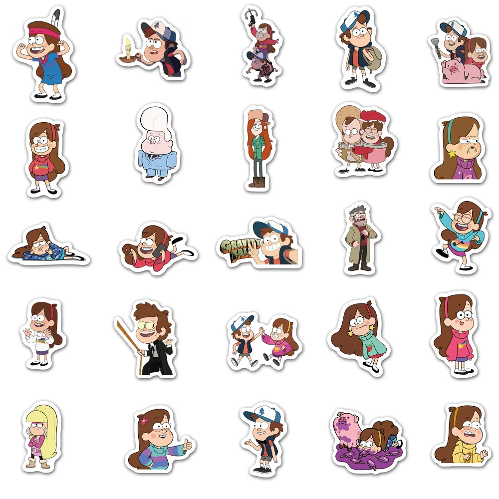 10/30/50PCS Disney Cartoon Anime Gravity Falls Stickers for Laptop Motorcycle Phone Car Waterproof Cute Graffiti Sticker Kid Toy