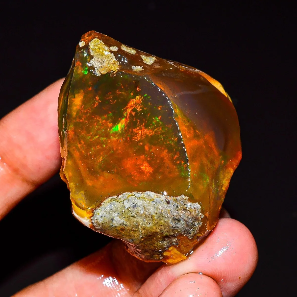 AAA+ Natural Ethiopian Welo Opal Rough 25-80CT Rainbow Flash Fire Gemstone Jewelry Making Randomly Selected One
