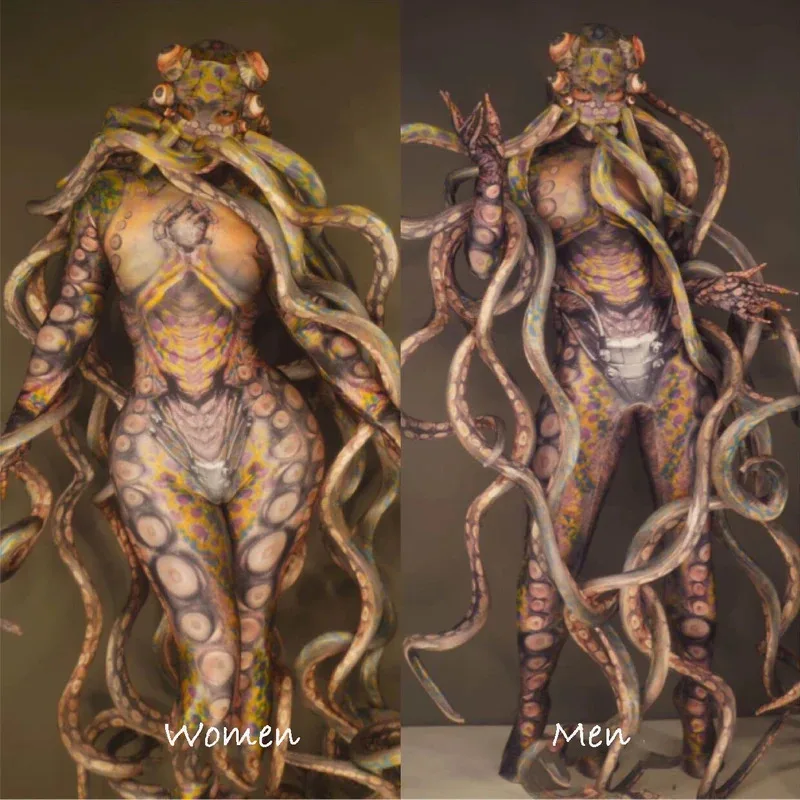 

Tentacle Terrible Octopus Monster Cosplay Costume Women Men Scary Halloween Party Jumpsuit Adult Role Playing Dance Bodysuit