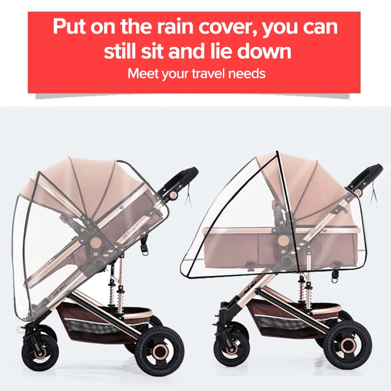 EVA/PVC Universal Stroller Rain Cover Baby Pram Waterproof Breathable Raincoat Baby Stroller Accessories Outdoor Windproof Cover