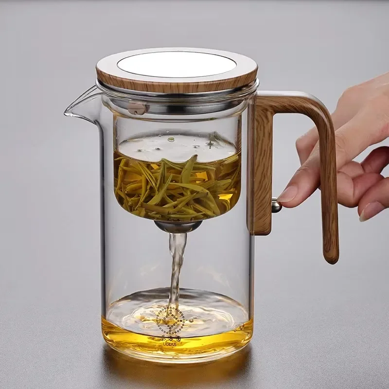 Tea separation all-glass heat-resistant filtering tea-making artifact magnetic bubble-absorbing teacup