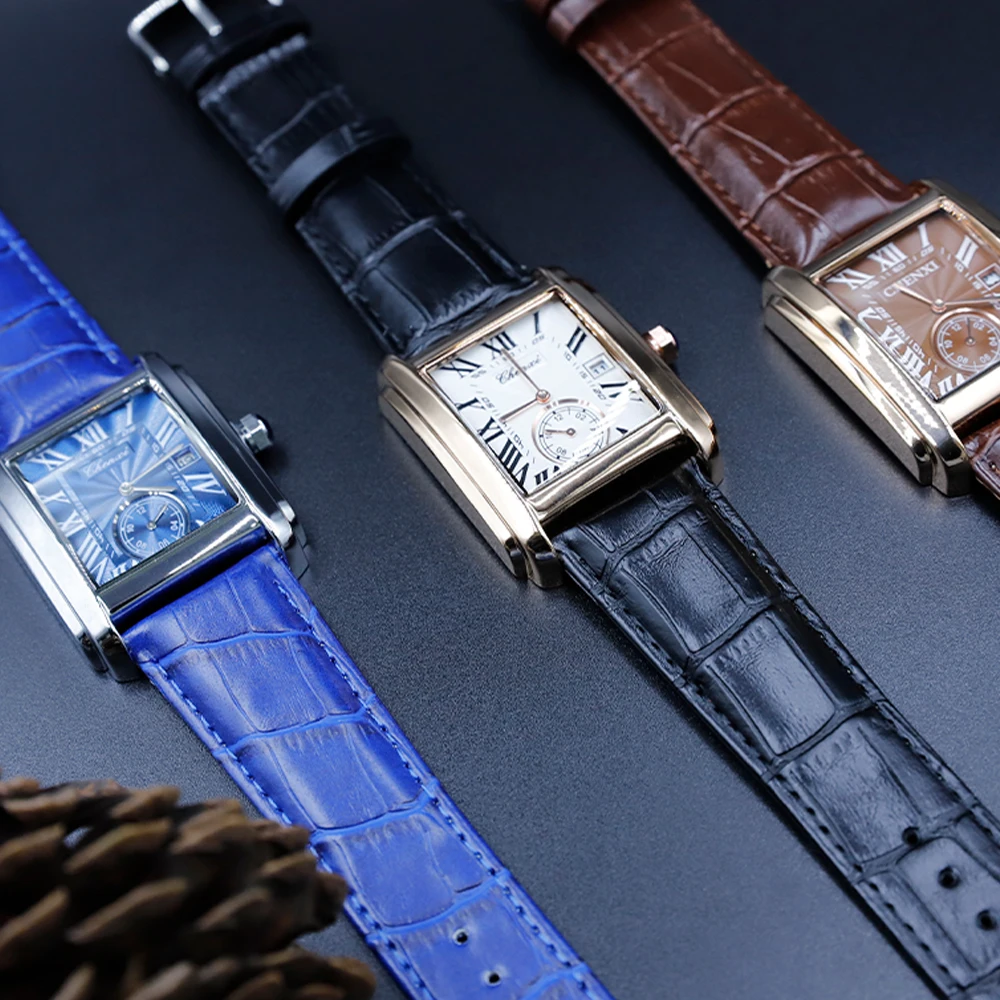 CHENXI Orologi in pelle al quarzo da uomo Business Casual Orologi da polso da uomo impermeabili Orologio da uomo con calendario impermeabile alla moda