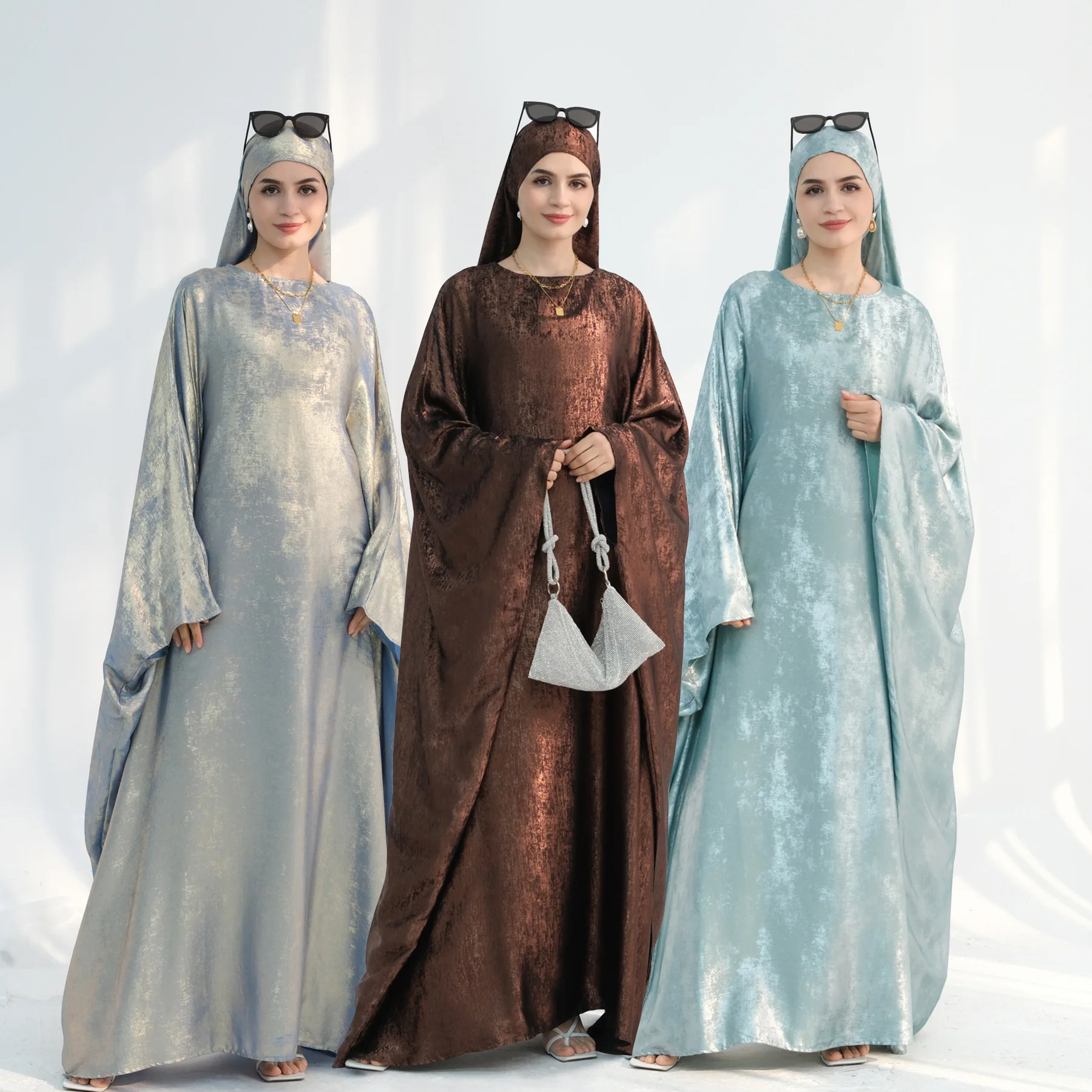 Brilhante abayas muçulmano vestidos modestos para mulheres árabe luxo dubai abaya roupas de oração islâmica turquia kaftan kebaya jalabiya robe