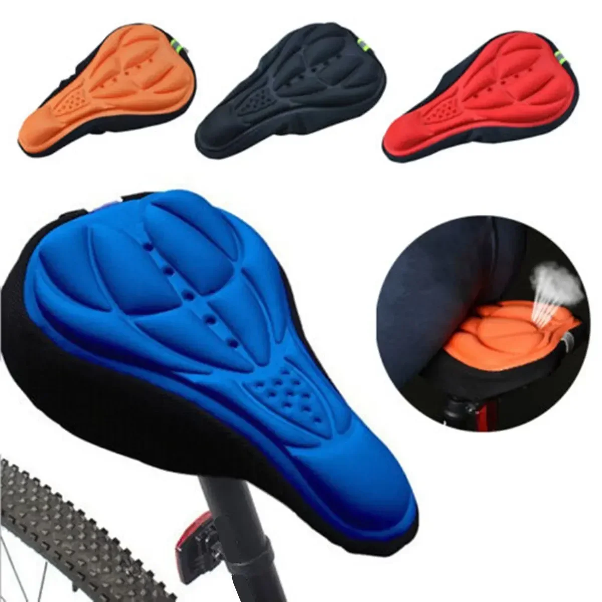 New 3D  Saddle Seat NEW Soft Bike Seat Cover Comfortable Foam Seat Cushion Cycling Saddle for  Bike Accessories DROPSHIPPING