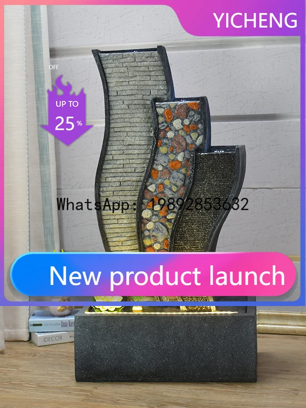 

Flowing Water Fountain Landscape Ornament Floor Decoration Rockery Fish Tank Living Room Decoration Feng Shui Wheel