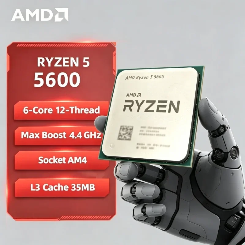 

AMD Ryzen 5 5600 3.5GHz 6Cores 12 Threads Unlocked CPU Socket AM4 Powerful Chip for E-sports Gaming PC And Rendering Workstation