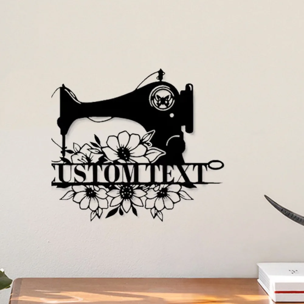 

Unveil the Allure of Elegant Iron Sewing Machine Wall Sculptures with Custom Florals for Quilters