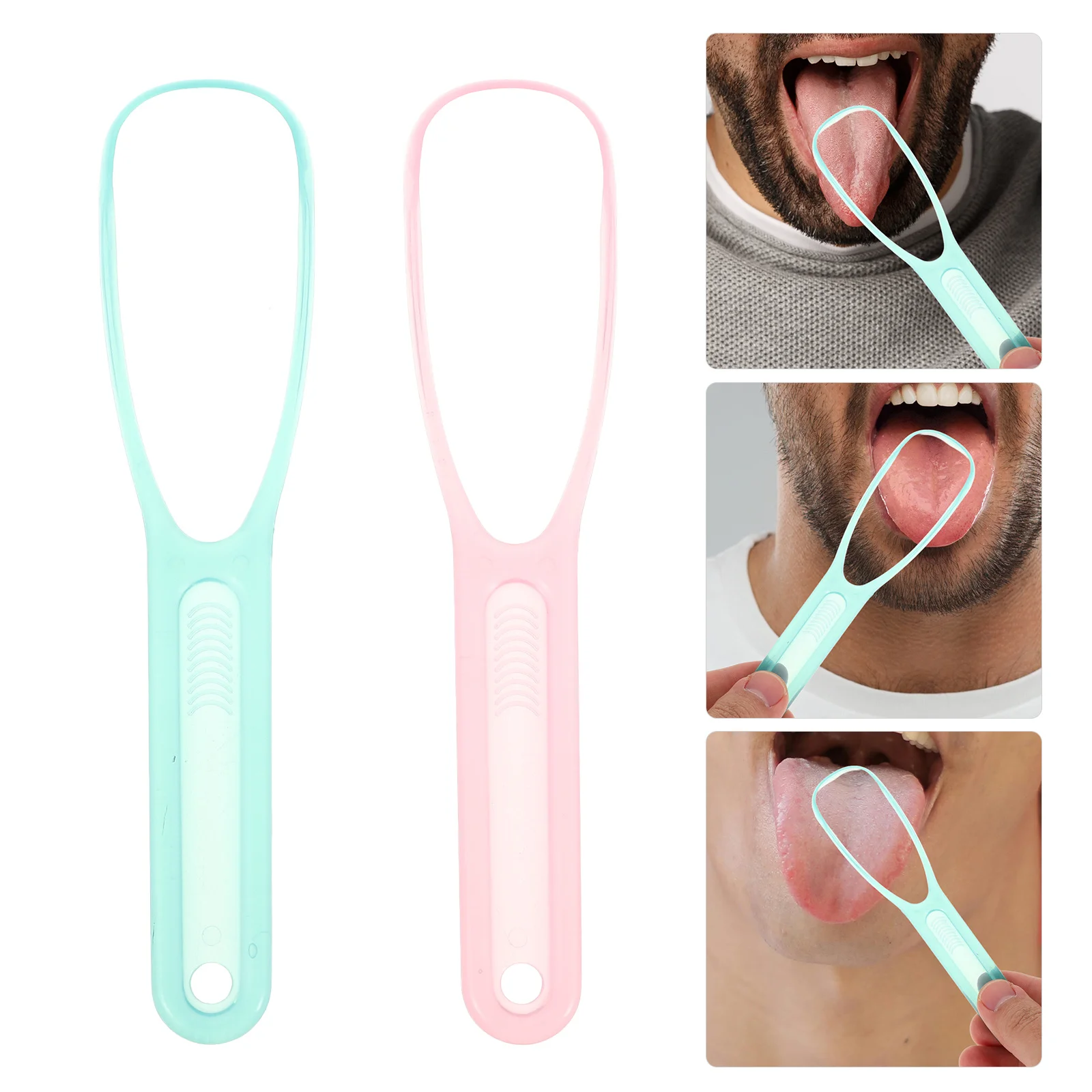 

2Pcs Tongue Cleaner Brush Effective Tongue Coating Remover Tool for Travel Home Office Use Tounge Scraper