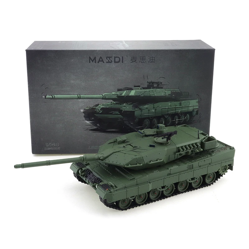 MASSDI 1/64 Luipaard 2A6 Gevechtstank Auto Legering Speelgoed Motorvoertuig Diecast Metalen Model Kids Kerstcadeau Speelgoed voor Jongens