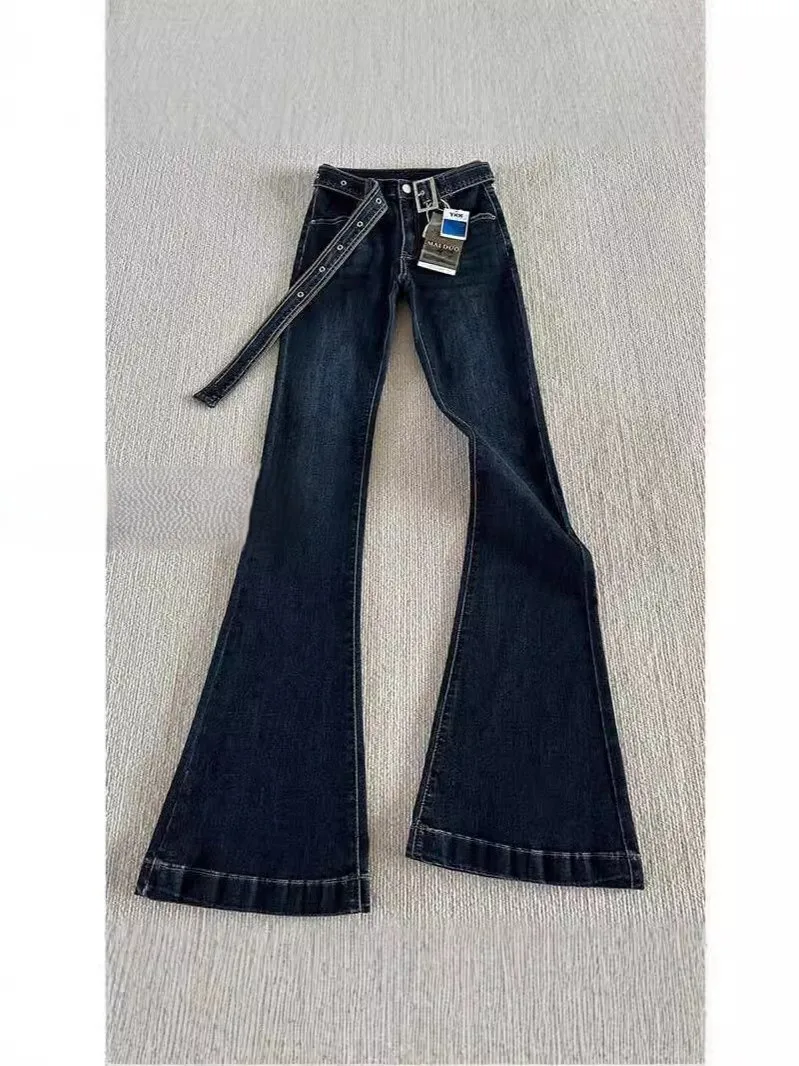 

Женские джинсы Bootcut Y2K, милый бойфренд с талией, модные корейские студенческие свидания, европейский летний стиль, стираный хлопок, очаровательная атмосфера