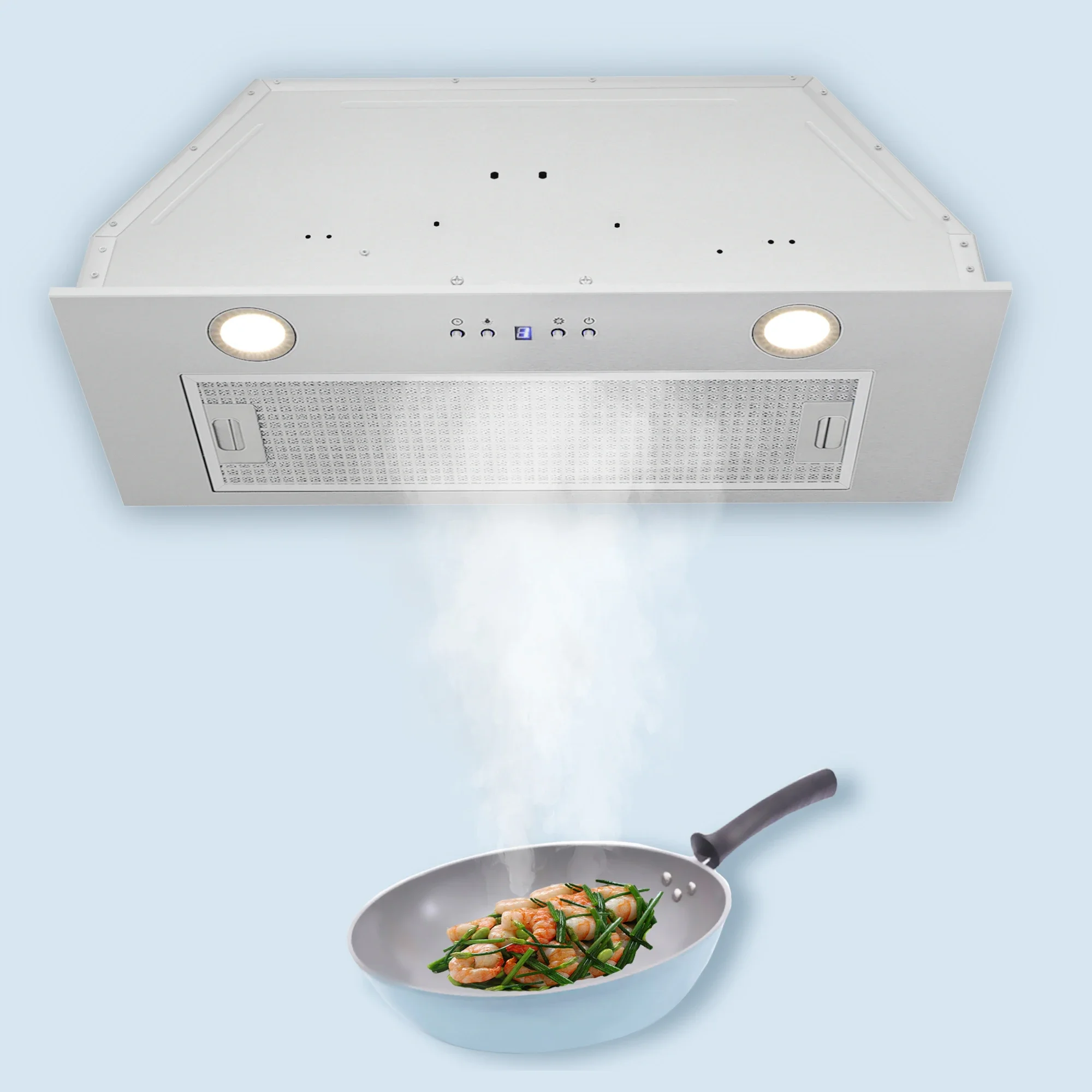 Встроенная кухонная вытяжка, подвесная, с высокой мощностью ветра и бесшумной вытяжкой.