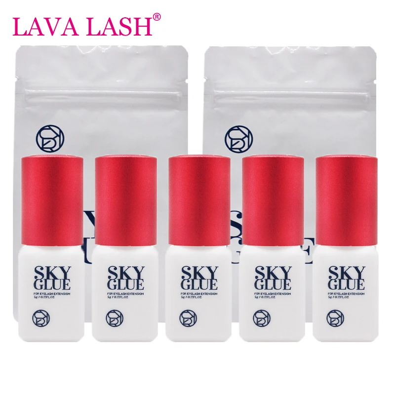 SKY Glue for Eyelash Extension Korea 5ml Fastest and Strongest Adhesive Lasting No Irritation Lash Glue with Original Bag