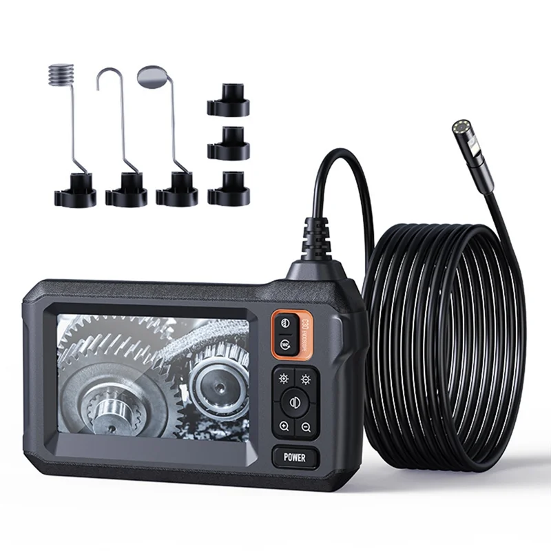 3CGRO-Dual Lens Industrial Endoscope,1080P Digital Borescope Inspection Camera,IP67 Waterproof 4.3" Sewer Camera
