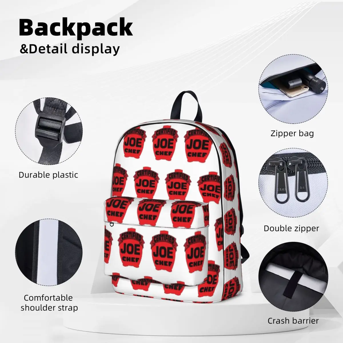 Certified JOE Chef Kamado Certified BBQ Grill Master Backpacks Student Book bag Shoulder Bag Laptop Rucksack Children School Bag