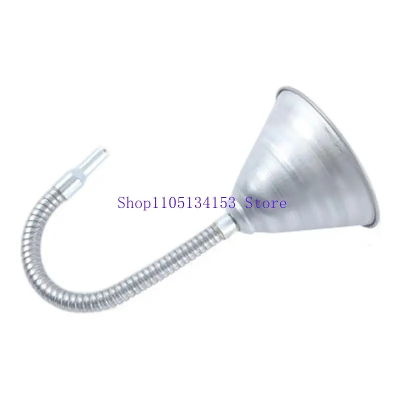 hg89 Robusts Iron Funnel with Long Flexible Hoses & Integrated Filter Automotive Refueling Tool for Safe & Clean Fueling