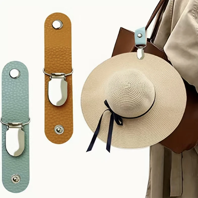 

Hat Clip For Travel Hat Clip For Travel On Bag PU Leather Hat Clip Multifunctional Duckbill Hat Clip Outdoor Hat Companion