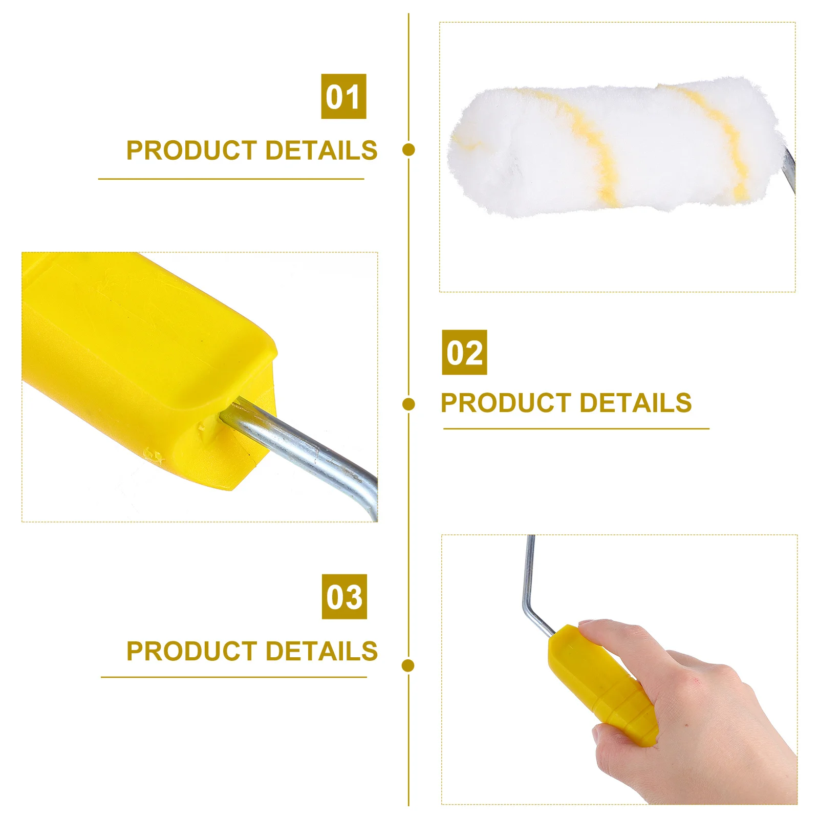 1 Set Muurverfroller Borstelset Vezel Lichtgewicht Comfortgreep Voor Thuiskantoor Diy Schildergereedschap Kit Mini Verf