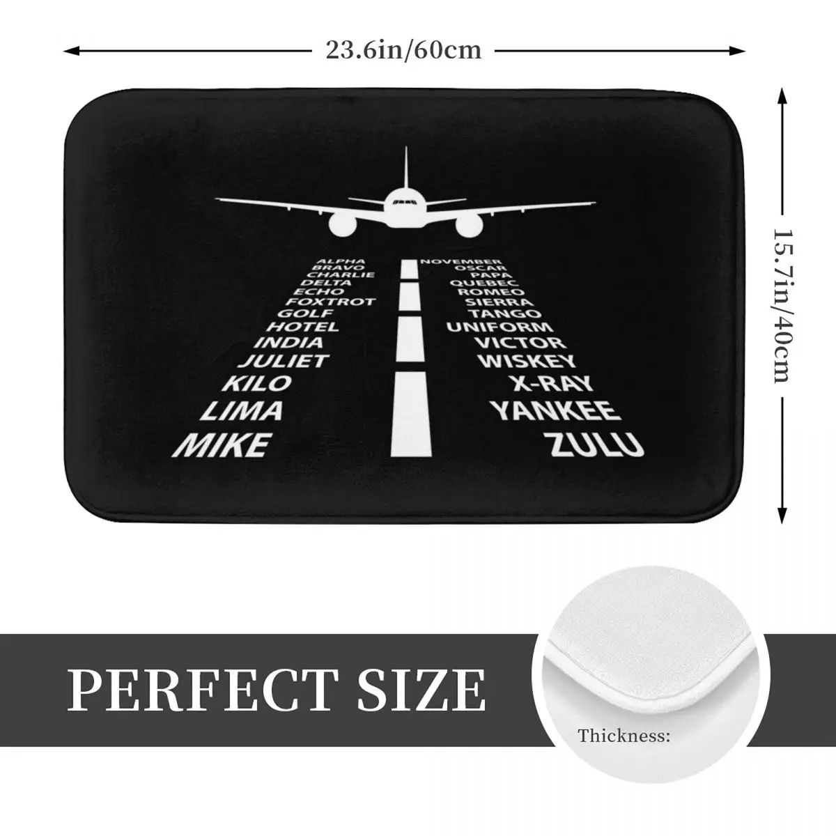 Phonetic Alphabet Pilot Airplane Funny Aviation Gift Doormat Anti-skid Bathroom Floor Mats Home Entrance Rugs Carpet Footpad