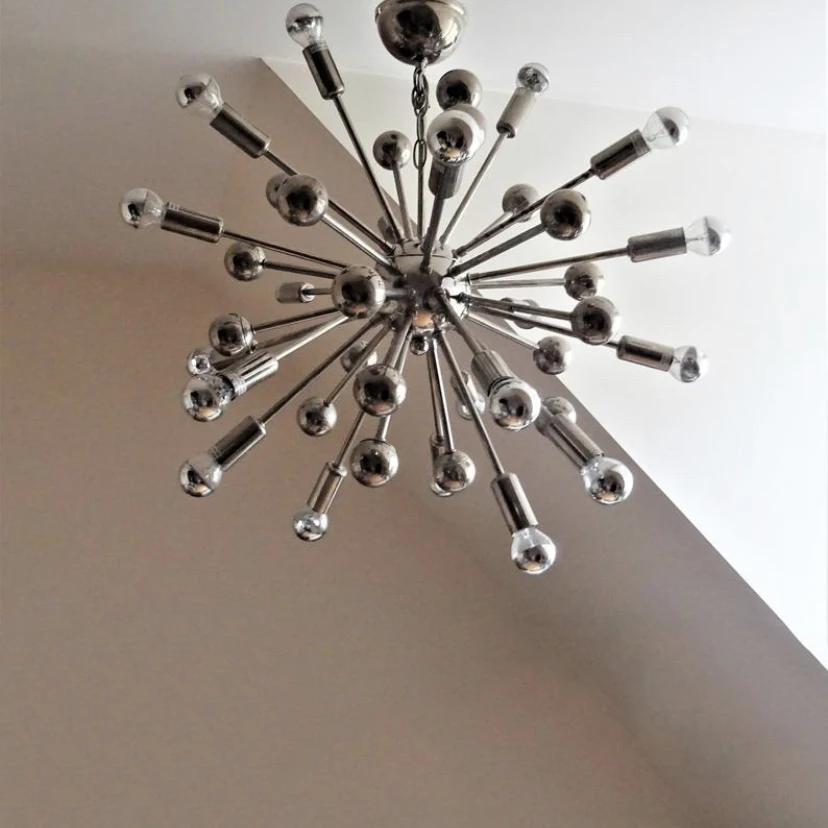 Scattering Medieval Vintage Cosmic Space Age Atomic 1970s Italian Designer Living Room Pendant Lamp