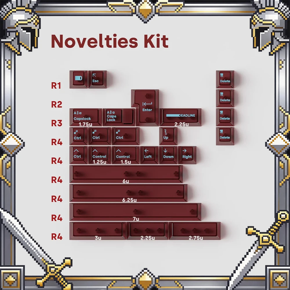 

Колпачки для клавиатуры DEADLINEstudio AirAnchor PC, красные, прозрачные, оригинальной высоты, персонализированные, для ПК