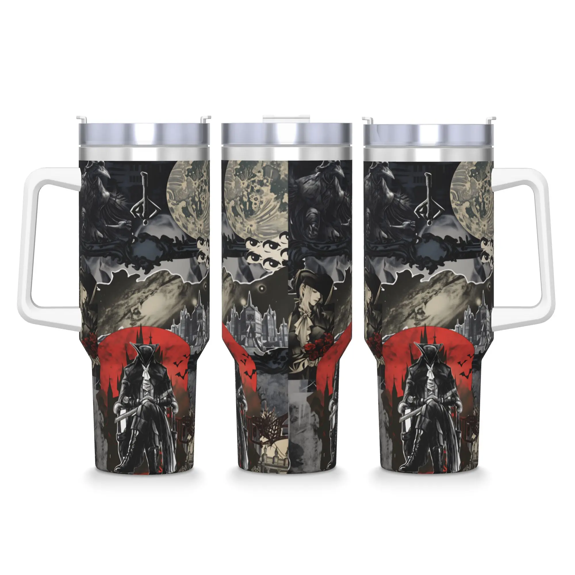 Game Bloodborne Tumbler  Hot Drinks Water Bottle Leakproof Stainless Steel Thermal Cups Graphic Travel Mugs Cup
