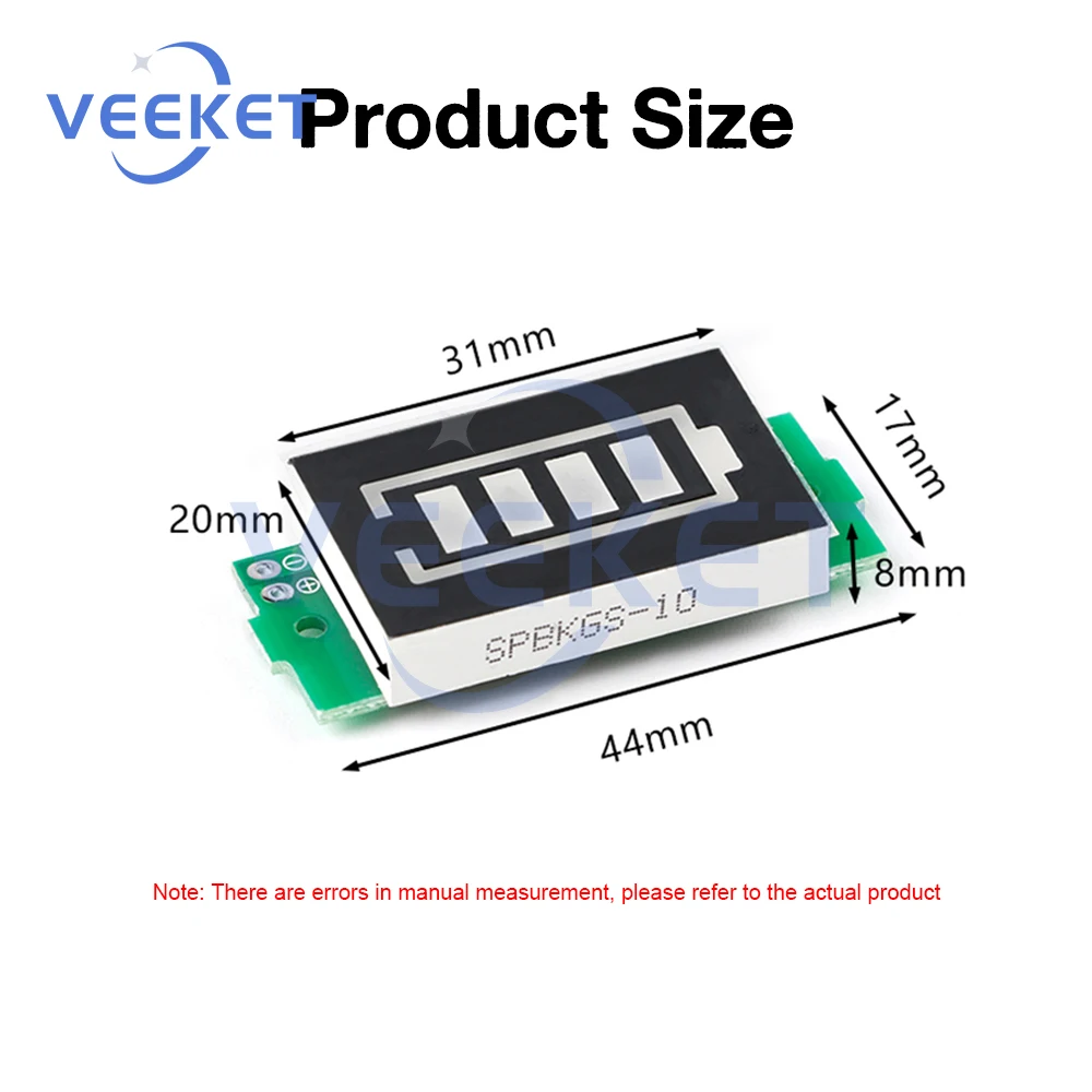 DC 3-34V 1S/2S/3S/4S/6S/7S/8S Lithium Battery Fuel Gauge Display Module Three-string LED Lithium Battery Pack Indicator Board