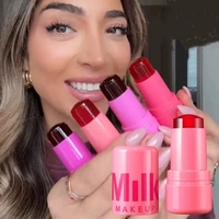 3-in-1 Milk Jelly Tint Facial Blusher Wand Pocket Blush Stick Silky Brighten Facial Cheek Water Jelly Tint Sheer Lip Cheek Stain