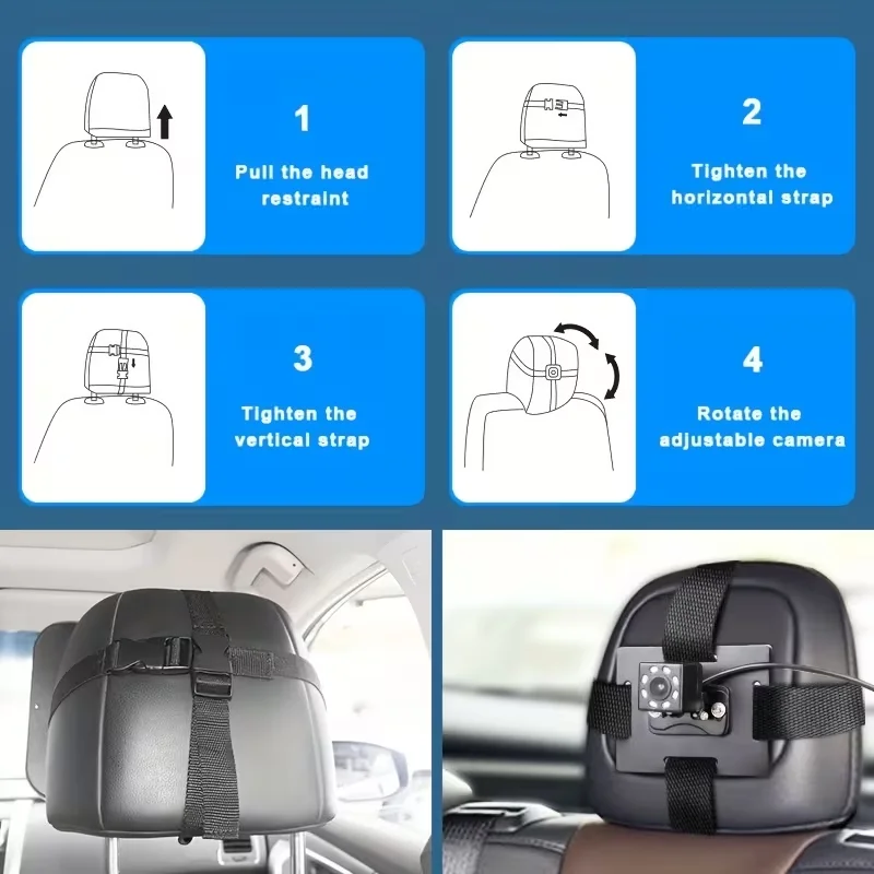 4,3" Faltbarer Auto-Sicherheitskamera-Monitor - Spiegelmonitor mit Nachtsicht, Rückwärtsdrehung & Plug-and-Play – Detail 4