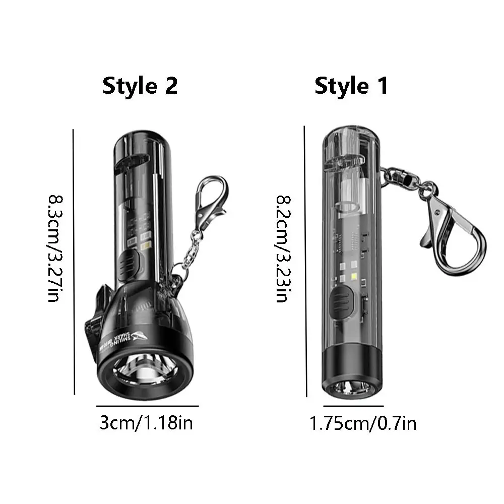 Portable Mini Keychain Flashlight USB Rechargeable UV/Red Light Pocket LED Flashlight with 6 Modes 80 Lumen Small Flashlight